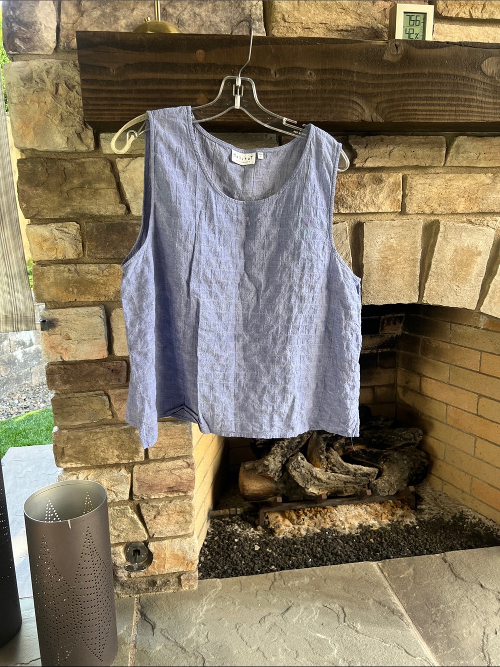 Habitat  Relaxed Sleeveless Linen Tank in Periwinkle XL